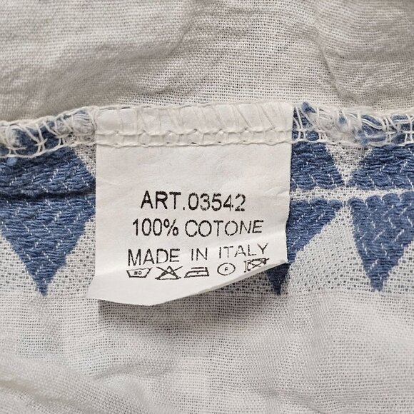 Meo Meli Flared Layered Strappy Maxi Sun Dress Women One Size White Blue Cotton - Picture 10 of 11